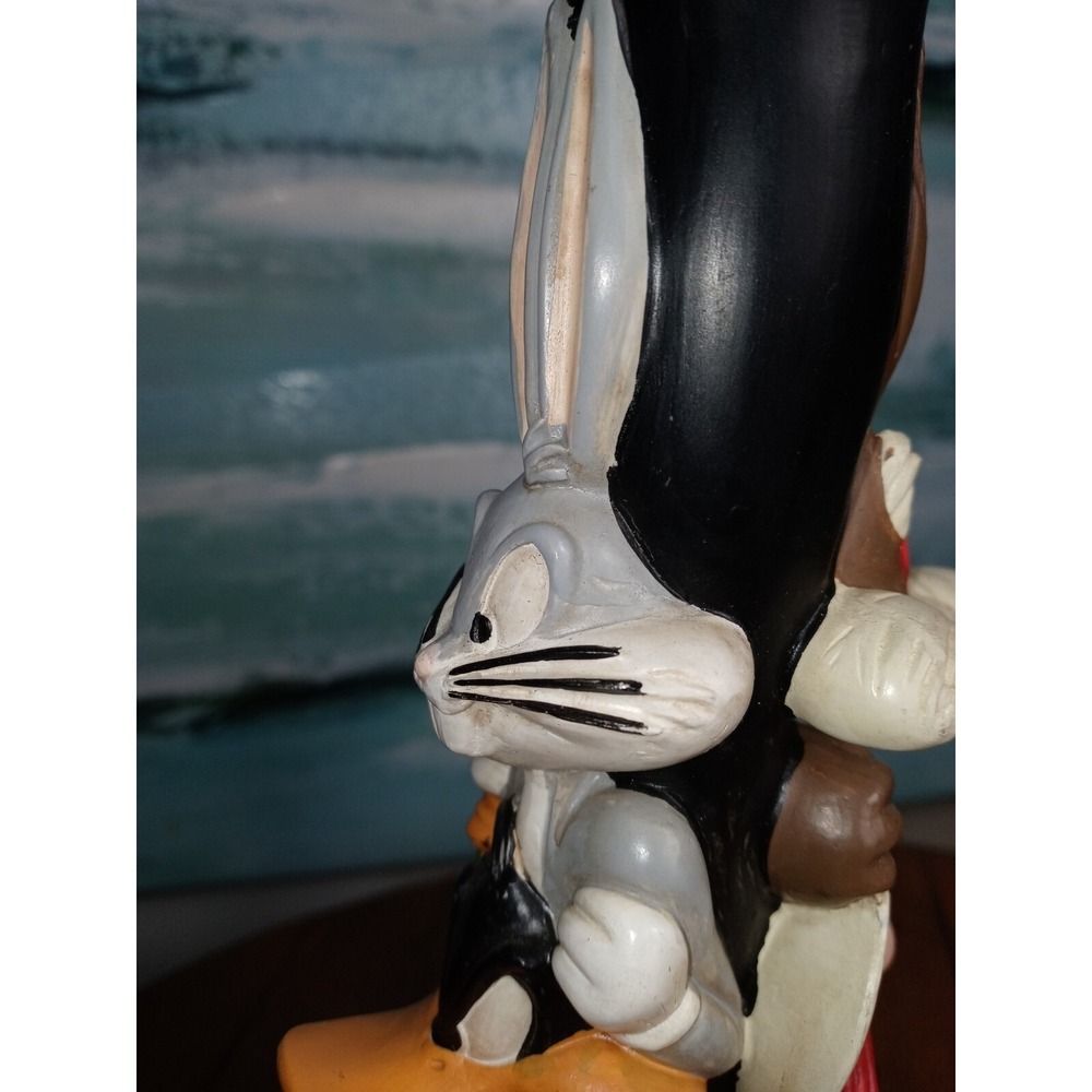 Vintage Looney Tunes Totem Candle Stick Holders 1995 Warner Bros Store-Set of 2 - Picture 5 of 12